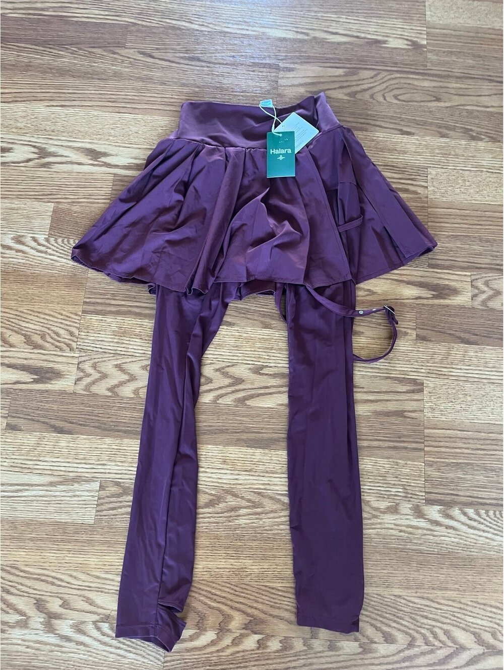 Halara Pleated Skirt with sheer Leggings (M)